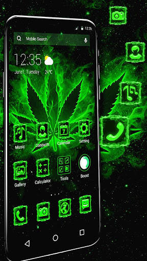 Neon Green Weed APUS Launcher Theme screenshot 2