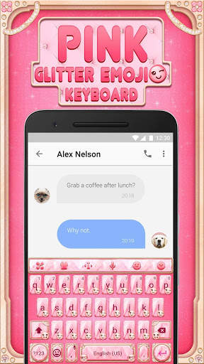 Pink Glitter Emoji Keyboard Theme for Whatsapp screenshot 4
