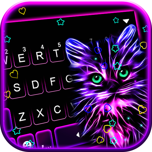 Klawiatura motywów Purple Neon Cat icon