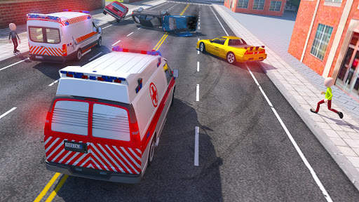Stickman Ambulance Roof Jumping - Rooftop Stunts screenshot 7