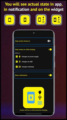Keep Screen Always ON while charging Qi, USB, AC screenshot 3