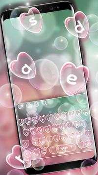 Bubbles Heart Keyboard Theme screenshot 1