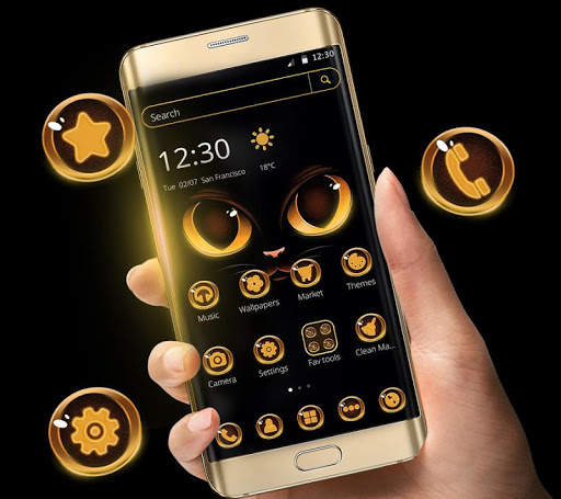 Dark Evil Eyes Face Emoji Theme screenshot 1