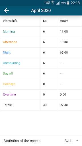 Workshift Calendar free 3 تصوير الشاشة