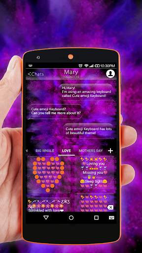 Grand Purple Emoji Keyboard Theme screenshot 7