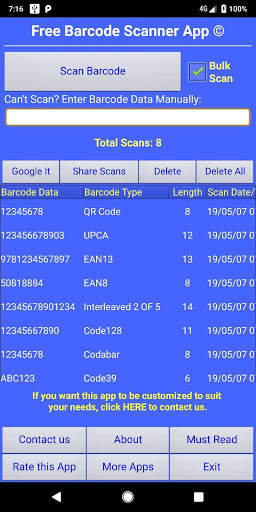 Free Barcode Scanner App screenshot 1