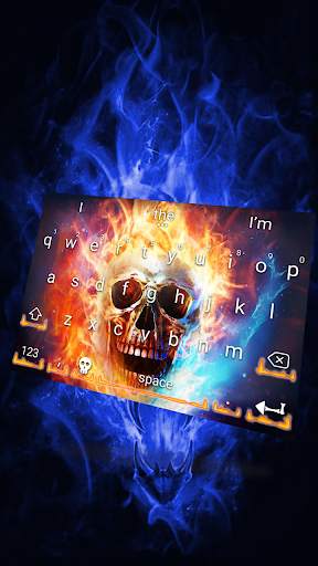 Flame Skull Keyboard Theme screenshot 1