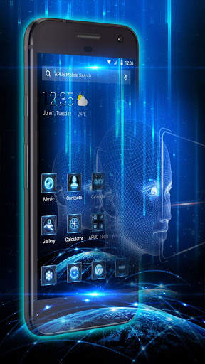 Blue neon future tech theme screenshot 3