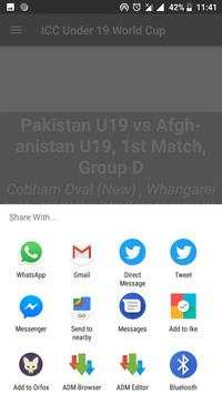 ICC Under 19 Cricket World Cup 2018 आईसीसी अंडर 19 screenshot 4