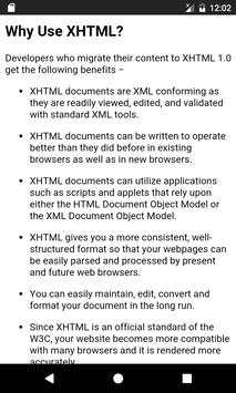 Learn XHTML Guide Complete screenshot 2