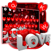 Red Glitter Love Keyboard icon