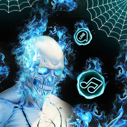 Fire, Blue, Skull Themes, Live Wallpaper screenshot 4
