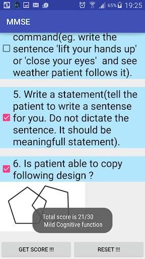 Mini Mental state exam screenshot 2