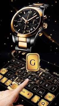 Luxury Black Gold Watch Keyboard Theme screenshot 2