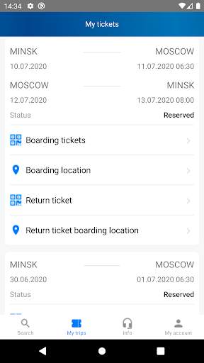 Intercars - bus tickets screenshot 2