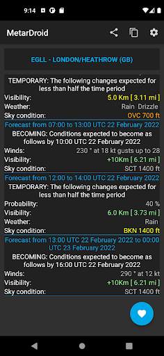 MetarDroid ( Metar -Taf ) screenshot 5