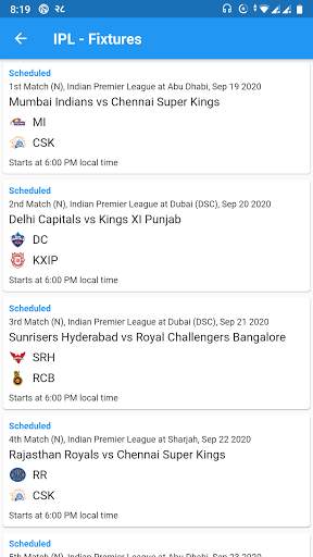 IPL 2020  Indian Premier Cricket League LiveScrore screenshot 4