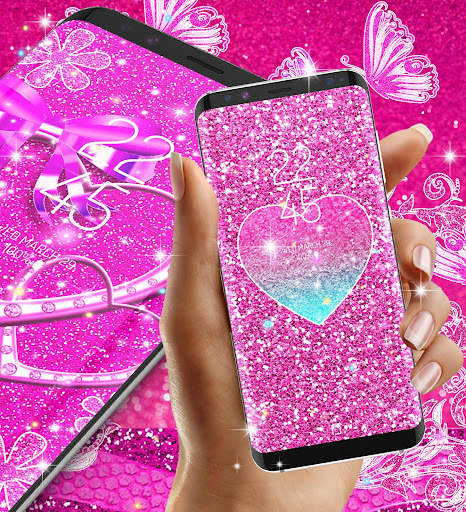 Pink glitter live wallpaper screenshot 8