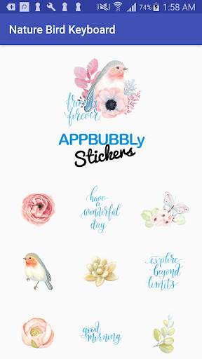 Nature Bird & Flowers Keyboard Stickers for Gboard screenshot 1