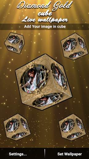 Diamond Gold Cube Live Wallpaper - Live Wallpaper screenshot 2