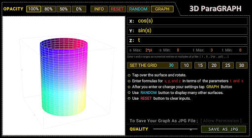 3D Parametric Grapher screenshot 3