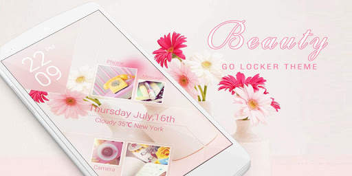 (FREE) Beauty Theme GO Locker screenshot 1