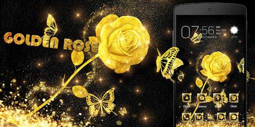 Golden Rose Parallax Go Launcher Theme screenshot 5