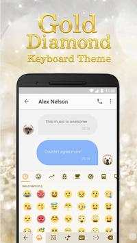 Gold Diamond Emoji Keyboard Theme for Messenger screenshot 1