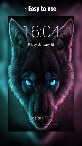 Wolf Lock Screen 1 تصوير الشاشة