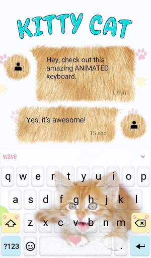 Kitty Cat Animated Keyboard   Live Wallpaper स्क्रीनशॉट 3