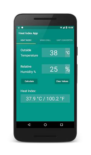 Heat Index App screenshot 2