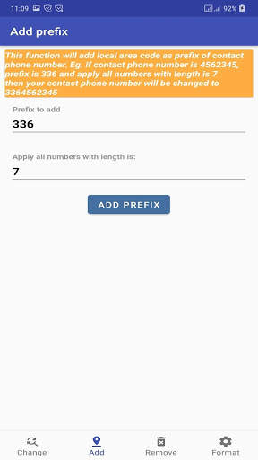 Contacts Prefix Fixer screenshot 2