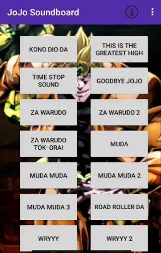 JJBA JoJo Bizarre Adventure Soundboard screenshot 1