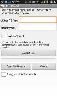 WiFi AfterConnect Web Login screenshot 3