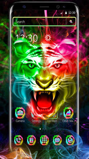 Colorful Neon Wild Tiger Theme screenshot 1
