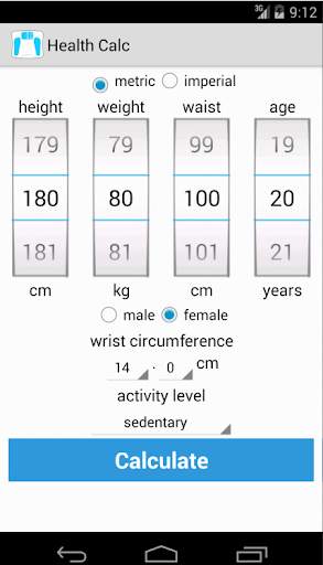 Health Calc screenshot 1