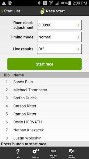 Webscorer Race & Lap Timer screenshot 2