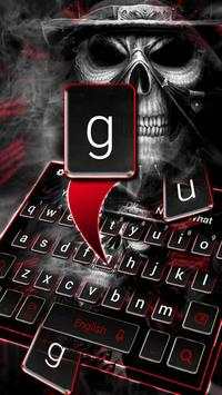Cool Black Smoke Skull Keyboard Theme screenshot 2