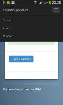 Country Product Barcode scaner screenshot 2