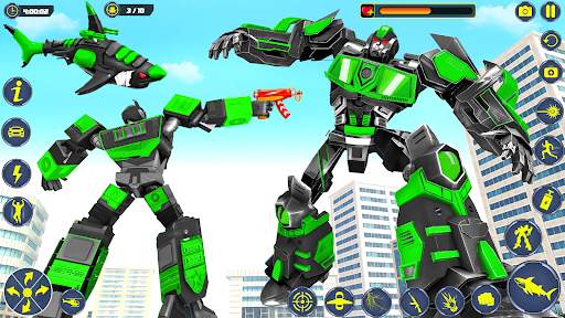 Shark Robot Car Transform Game screenshot 6