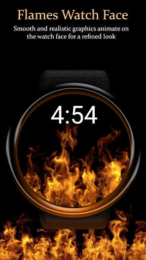 Flames Watch Face - Wear OS Smartwatch - Animated screenshot 6