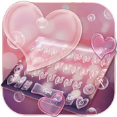 Pink Heart Bubble Keyboard icon