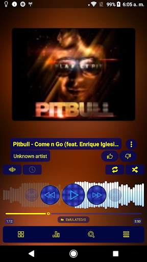 Poweramp v3 skin blue carbon screenshot 5