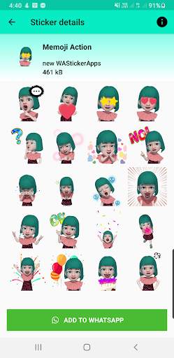animated stickers for whatsapp - cute girl sticker screenshot 3