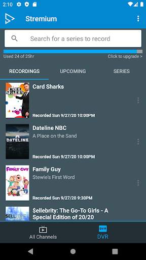 Stremium: Free Streaming TV Aggregator & Cloud DVR screenshot 2