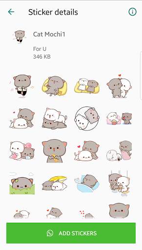 Mochi Peach Cat Stickers for WhatsApp 😻 screenshot 5
