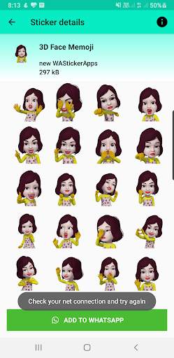 new stickers for whatsapp - 3d emoji girl stickers screenshot 4