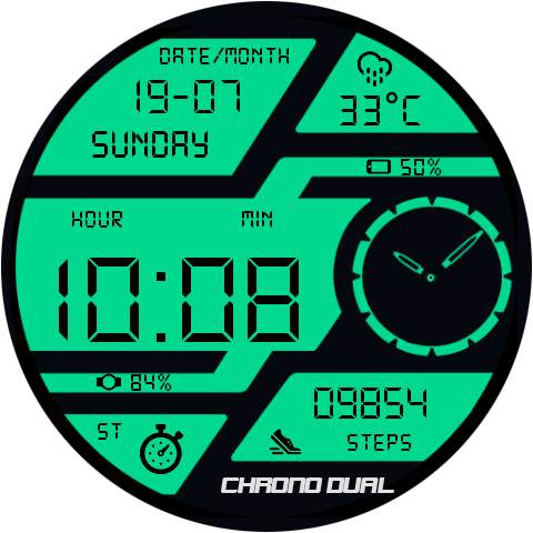 Chrono Dual Watch Face & Clock Live Wallpaper screenshot 18