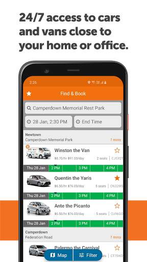 GoGet: Cars by the hour or day स्क्रीनशॉट 2