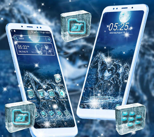 Blue Ice Horse Launcher Theme screenshot 1